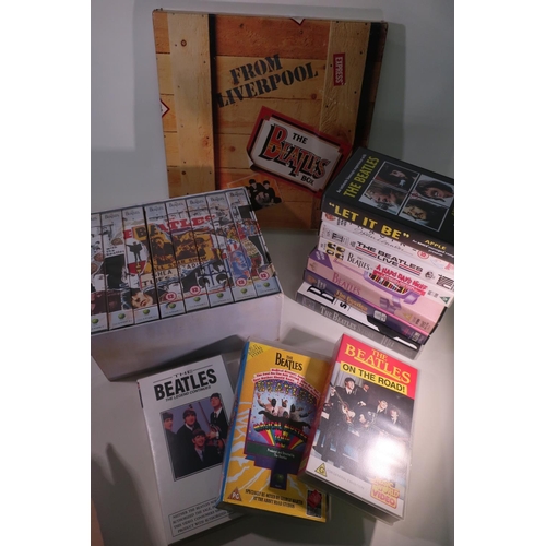 147 - The Beatles boxset 8 LP record collection and The Beatles Anthology 8 VHS boxsets and various others... 