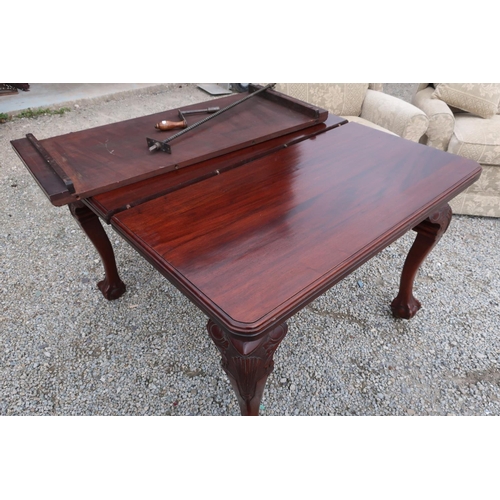 164 - Late Victorian wind-out extending mahogany dining table on ball and claw feet and a set of six (4 + ... 