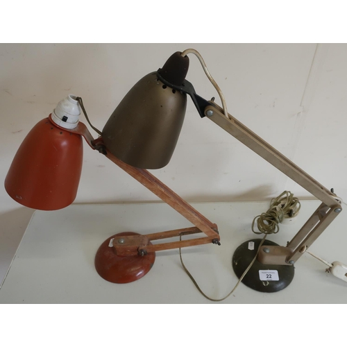 22 - Pair of circa 1970s retro angle poise lamps