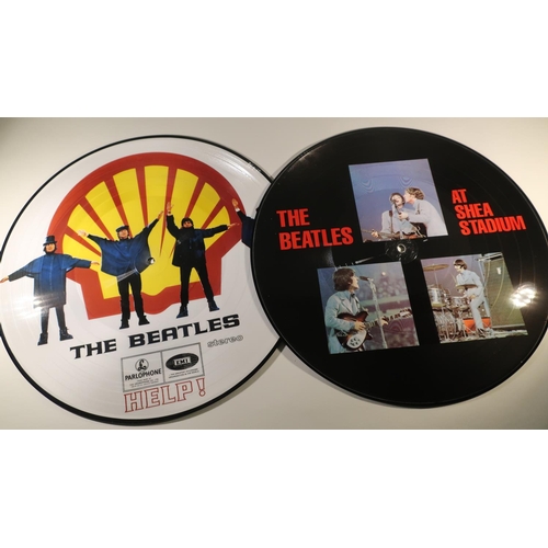 54 - The Beatles Vinyl LP record picture discs -  Help (Shell Promo disc) and Live at Shea Stadium 1965 (... 