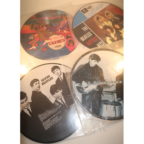 57 - Four The Beatles picture disc records including A Collection of The Beatles Oldies Amiga 855383, The... 
