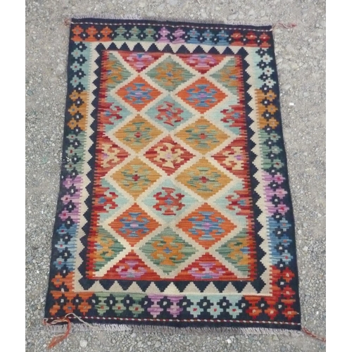 366 - Vegetable dye wool Chobi Kilim rug (125cm x 84cm)