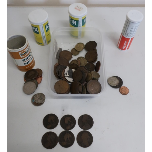127 - Decimal and pre-decimal British coinage including Edwardian and Victorian pennies (2 boxes)