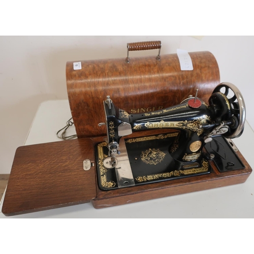 19 - Cased Singer sewing machine