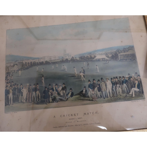 229 - 'A Cricket Match, Sussex V Kent, Played At Brighton Published 15th November 1836 By R Jarvis Covent ... 