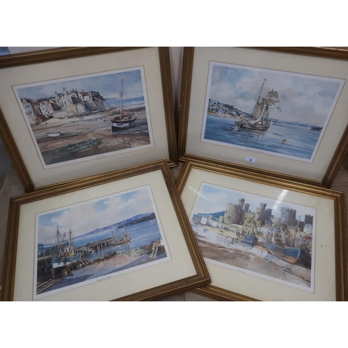 36 - John Sutton, Robin Hood's Bay, and three other maritime colour prints (32cm x 43cm) 4