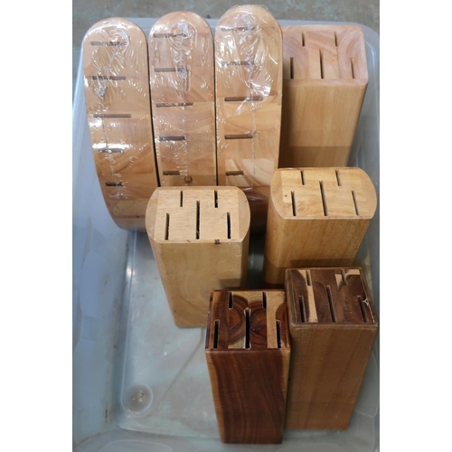 390 - Three curved and five other knife blocks