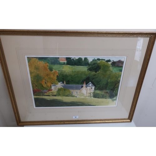 40 - Roger Mclean, Country house in a wooded landscape, watercolour, signed and dated 1994 (34cm x 54cm)