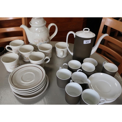 371 - Wedgwood Susie Cooper design Forest pattern six place coffee service and a Royal Doulton Florinda LS... 