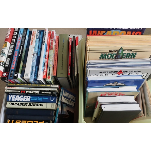 78 - Collection of books relating to Aeroplanes and Flying including military interest, (two boxes)