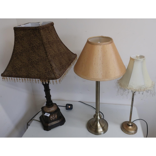 404 - Three various table lamps