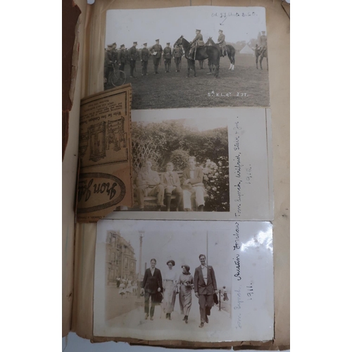 410 - Scrapbook c.1911/12 containing a large selection of various newspaper cuttings, handwritten notes, p... 