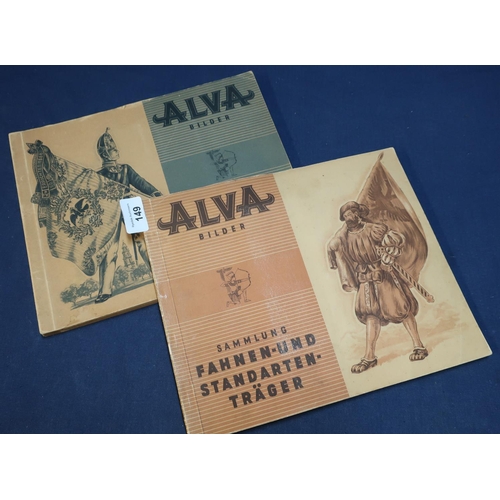 46 - Two Alva Bilder Sammlung Fahnen-Und Standarten Trager German cigarette card albums, large format 193... 
