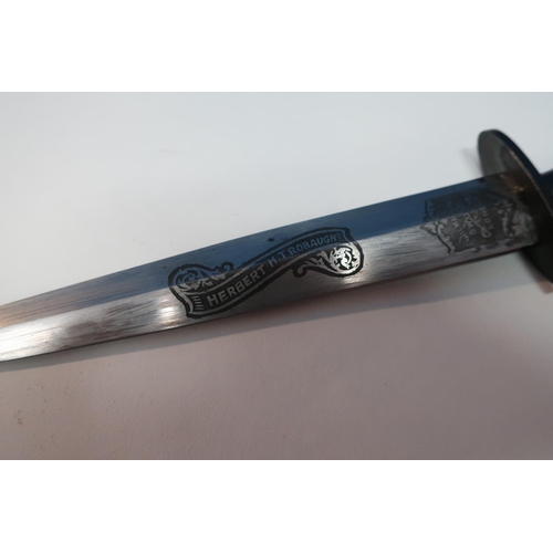 18 - Wilkinson Sword Fairbairn-Sykes commando knife with bannered personal engraving for Herbert H. Troba... 