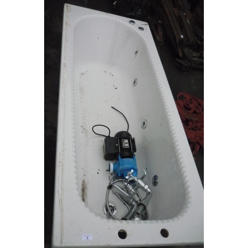2 - Jacuzzi type bath with pump and taps