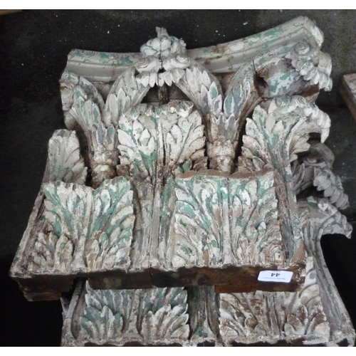 44 - Pair of ornate wood carving cornices