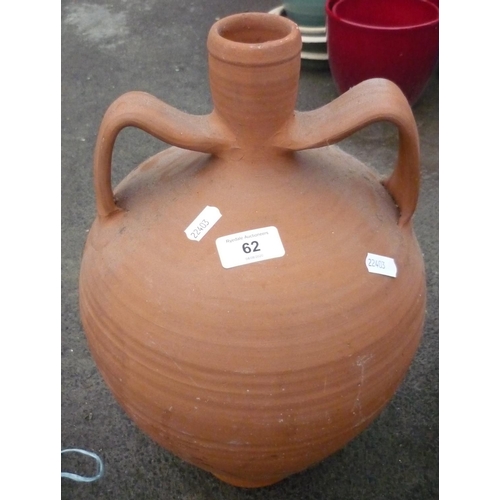 62 - Terracotta two handled pot