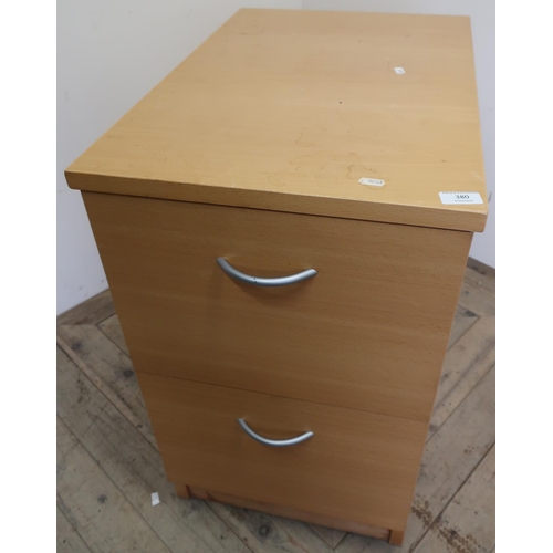 84 - Beech laminate two drawer filing type chest (43cm x 65cm x 73cm)