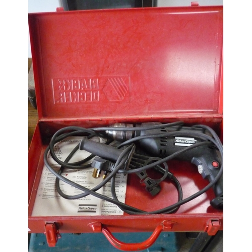 107 - Atlas Copco 13mm electric drill in red case