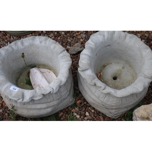 250 - Two planters in the shape of sacks