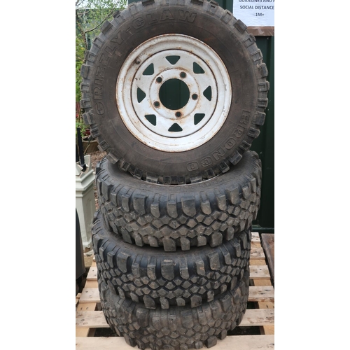 259 - Set of four Land Rover wheels with off-roading tyres