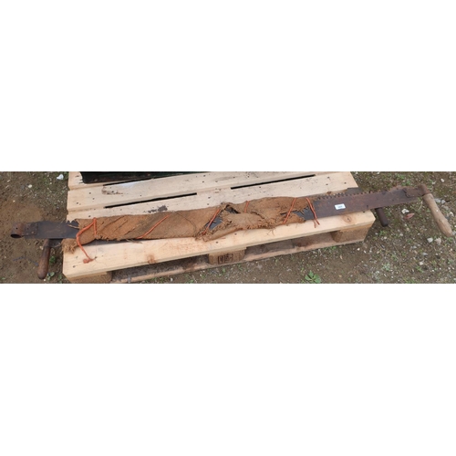 265 - Two vintage double handed crosscut swords