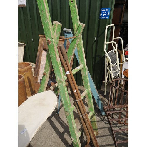 54 - Large step ladders painted green