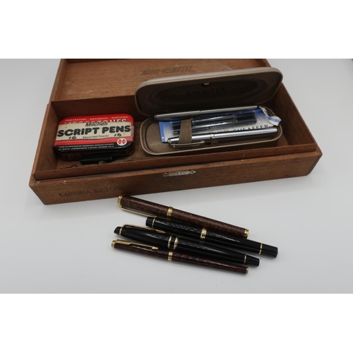 2 - Waterman's and other fountain pens by Sheaffer, Parker and Enzo Varini, quantity of script pens etc