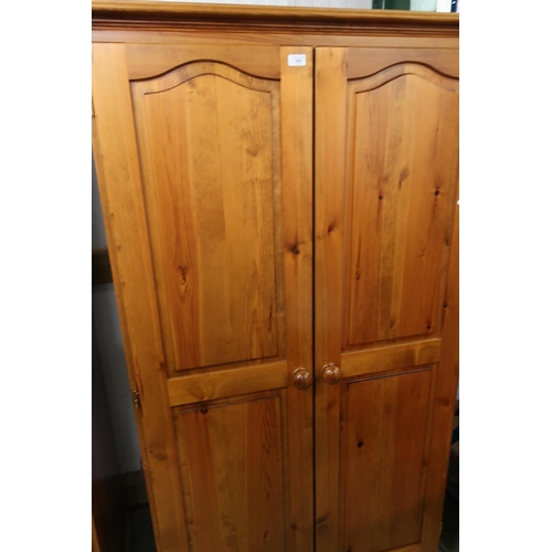 101 - The Cabinet Workshop Warwick, pine two door wardrobe, bun feet, (185cm x 60cm)