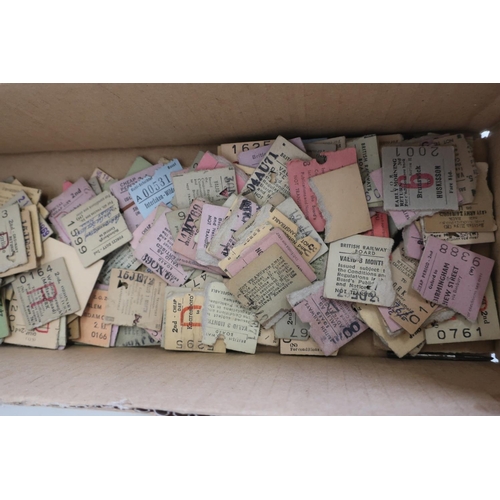 84 - Box containing a selection of various assorted half railway tickets, including some local Yorkshire ... 