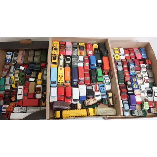 44 - Collection of small scale model vehicles, Corgi, Matchbox, etc in three boxes