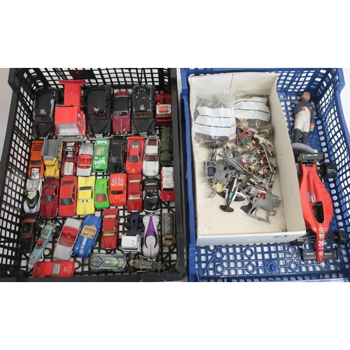 53 - Collection of unboxed die-cast vehicles, Corgi, Lledo, Matchbox, etc, and a quantity of painted meta... 