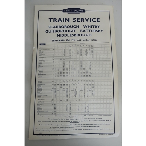 97 - British Railways train service Scarborough, Whitby, Guisborough, Battersby and Middlesbrough Septemb... 