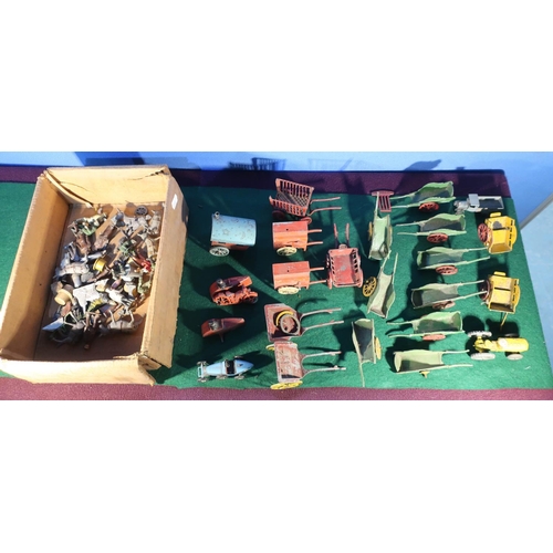 28 - Collection of die-cast lead models, including Salko barrel organs , nine Charbens hand carts, two mi... 