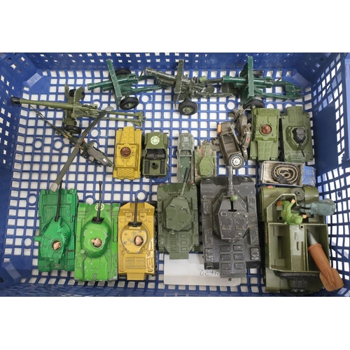 64 - Collection of Corgi Dinky and other die-cast military vehicles and field guns (14)