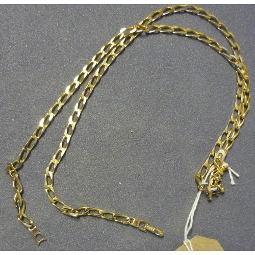 479 - Christian Dior gilt metal flattened curb link necklace, clasp stamped Chr. Dior (80cm)