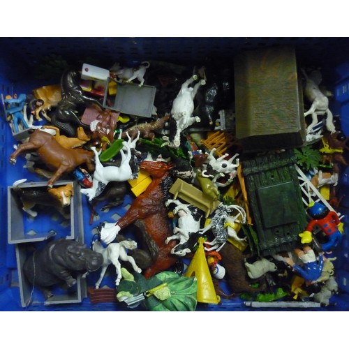 38 - Collection of Dinky, Corgi, and other die-cast emergency, farm, and other unboxed vehicles, and a qu... 