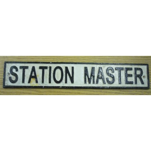 462 - Replica cast metal Station Master door plate sign