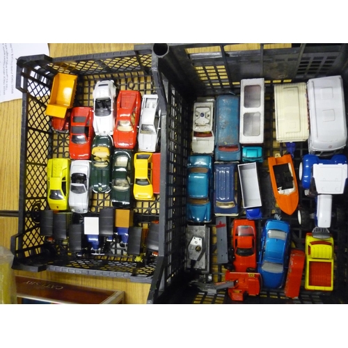 469 - Selection of Matchbox, Dinky, Lledo and other die-cast model vehicles, unboxed, in two boxes