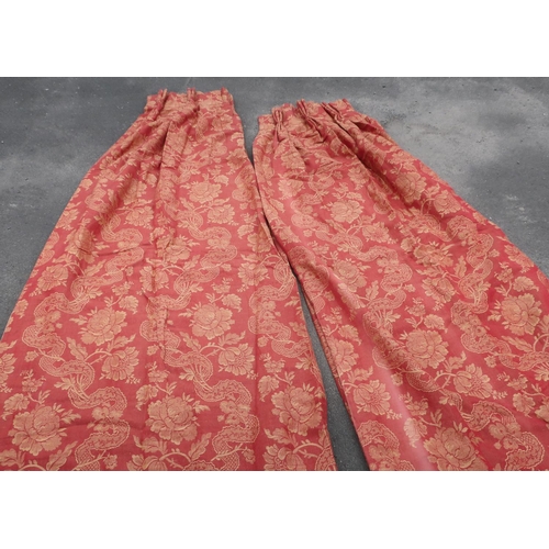 60 - Pair of heavy quality lined curtains (each 90cm x 240cm)