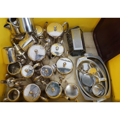 65 - Quantity of various hotel ware silver plated teapots, hot water jugs, etc