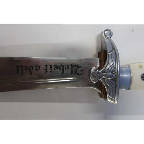 12 - German Teno officers type dress dagger with 9 1/2 inch blade stamped Eric Eickhorn Ges.Gesch origina... 