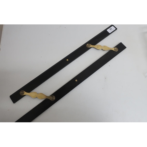 84 - Large Victorian brass and ebony parallel rule (54cm long)