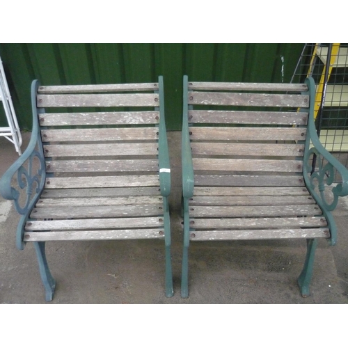 11 - Wooden slatted garden seats