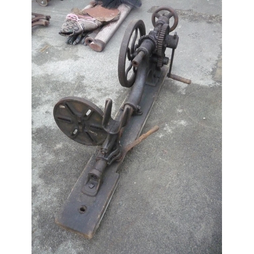 19 - Extremely large hand cranked pillar drill