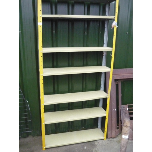 21 - Galvanised shelving unit with seven shelves