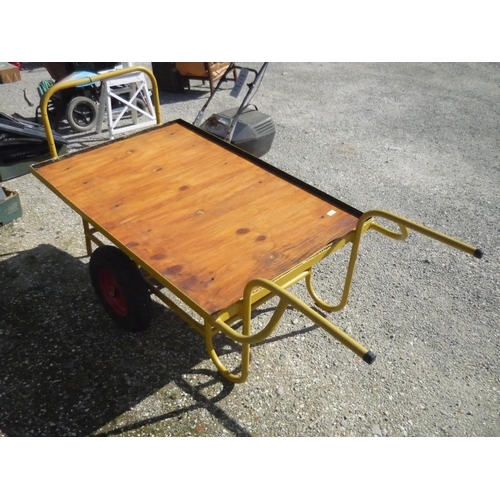 101 - Two wheeled flat bed market garden trolley