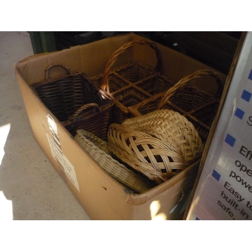 112 - Box containing quantity of wicker baskets