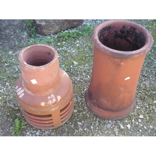 53 - Small terracotta chimney pot and cowl