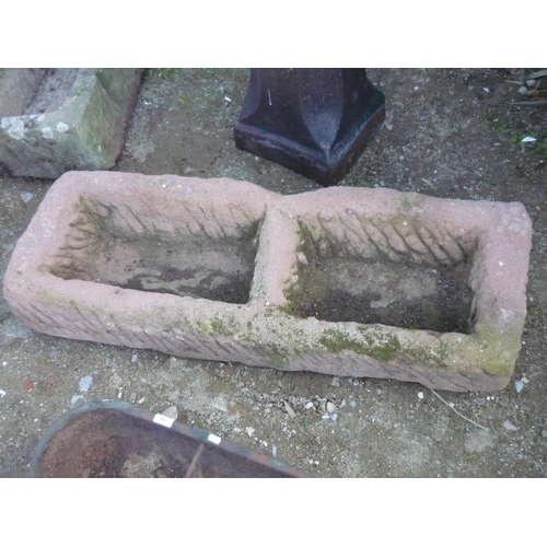 64 - Sandstone trough with 2 compartments